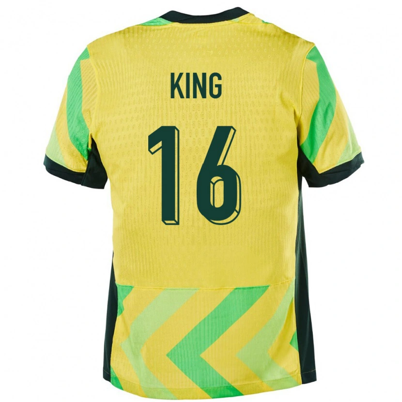 Danxen Enfant Maillot Australie Joel King #16 Doré Tenues Domicile 24-26 T-Shirt