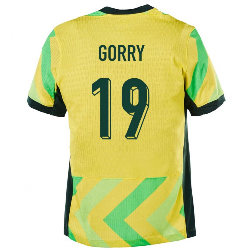 Danxen Enfant Maillot Australie Katrina Gorry #19 Doré Tenues Domicile 24-26 T-Shirt