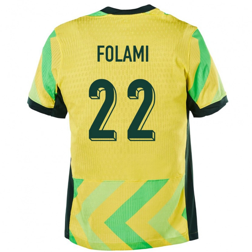 Danxen Enfant Maillot Australie Ben Folami #22 Doré Tenues Domicile 24-26 T-Shirt