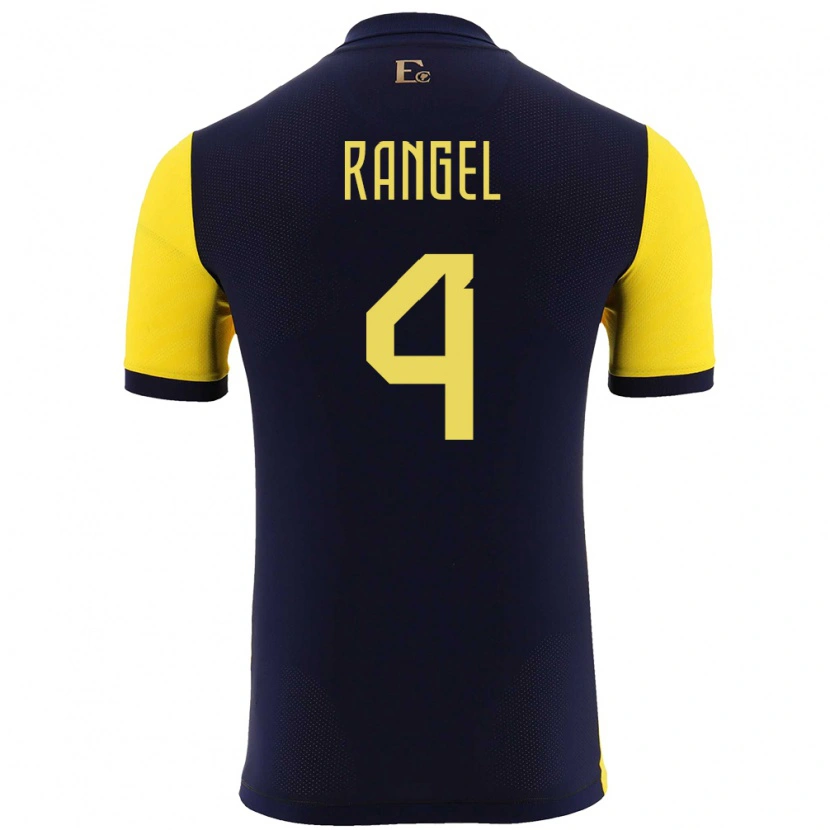 Danxen Enfant Maillot Équateur Álex Rangel #4 Jaune Tenues Domicile 24-26 T-Shirt