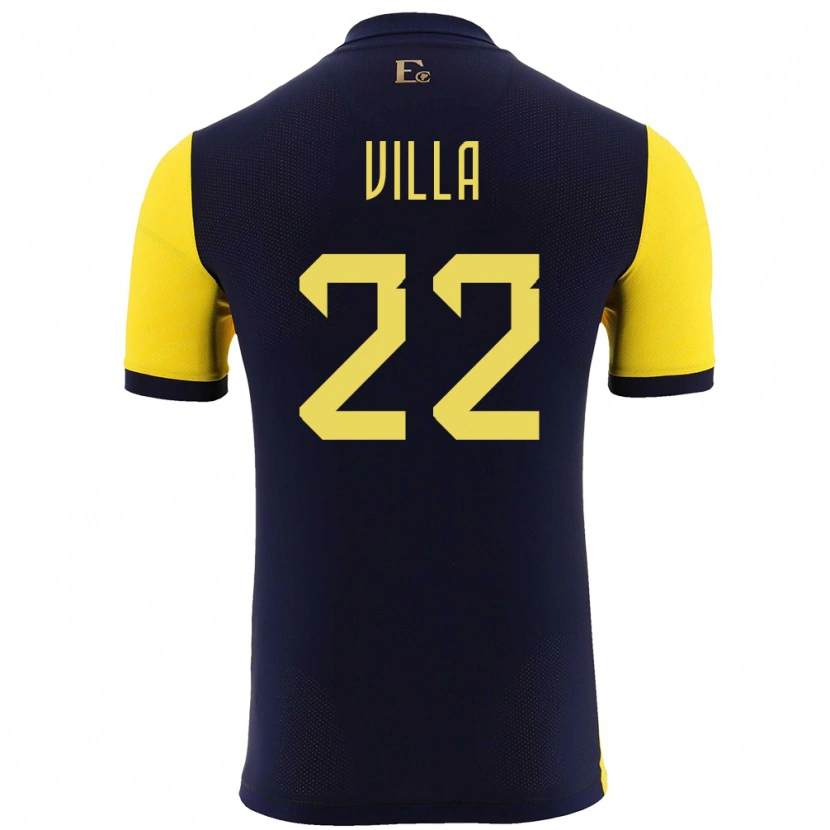 Danxen Enfant Maillot Équateur Alexis Villa #22 Jaune Tenues Domicile 24-26 T-Shirt