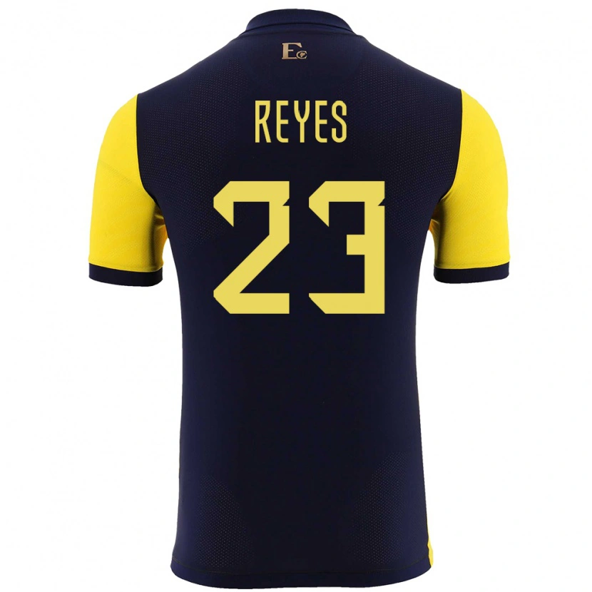 Danxen Enfant Maillot Équateur Maikel Reyes #23 Jaune Tenues Domicile 24-26 T-Shirt