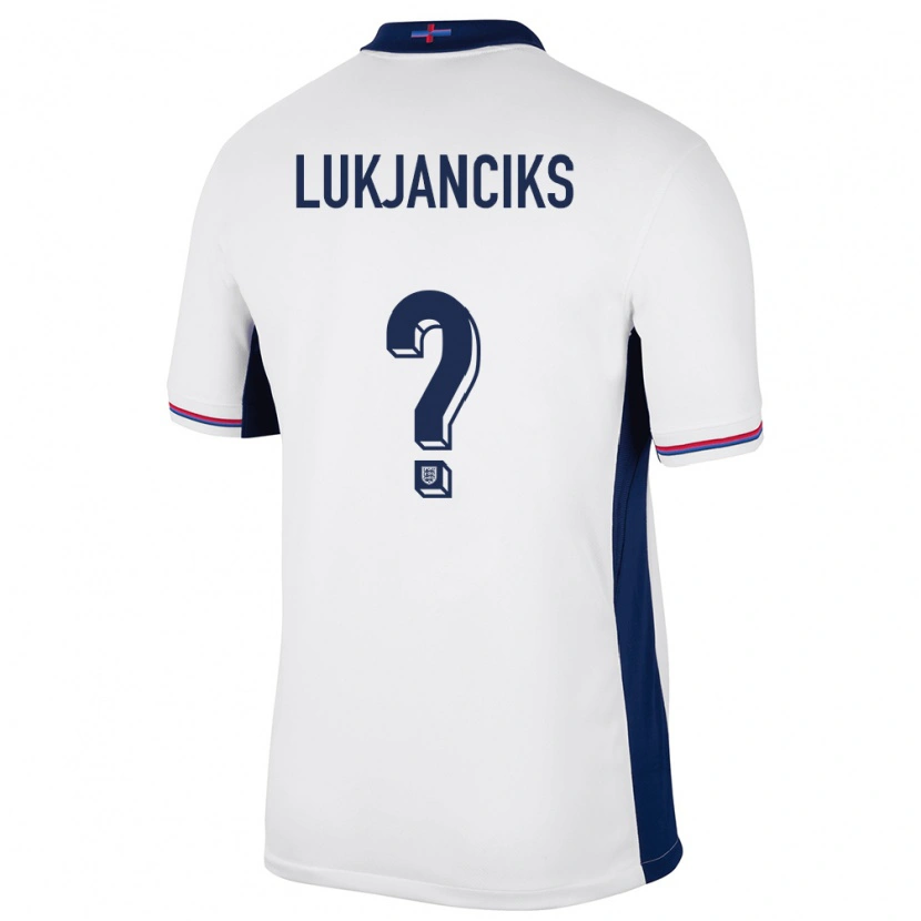 Danxen Enfant Maillot Angleterre Douglass Lukjanciks #0 Blanc Tenues Domicile 24-26 T-Shirt