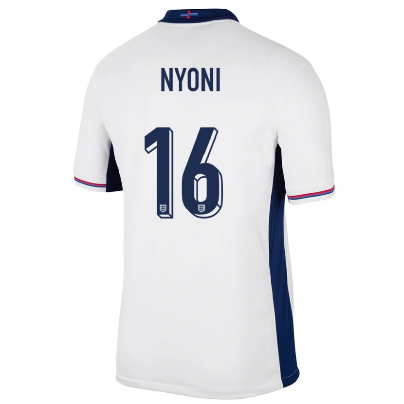 Danxen Enfant Maillot Angleterre Trey Nyoni #16 Blanc Tenues Domicile 24-26 T-Shirt