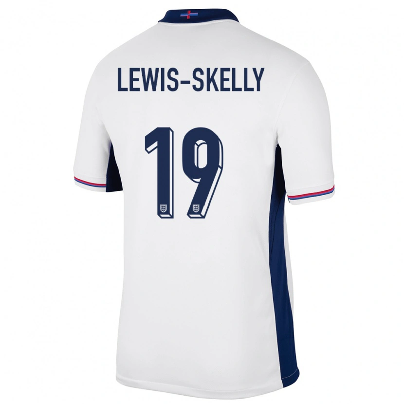 Danxen Enfant Maillot Angleterre Myles Lewis-Skelly #19 Blanc Tenues Domicile 24-26 T-Shirt