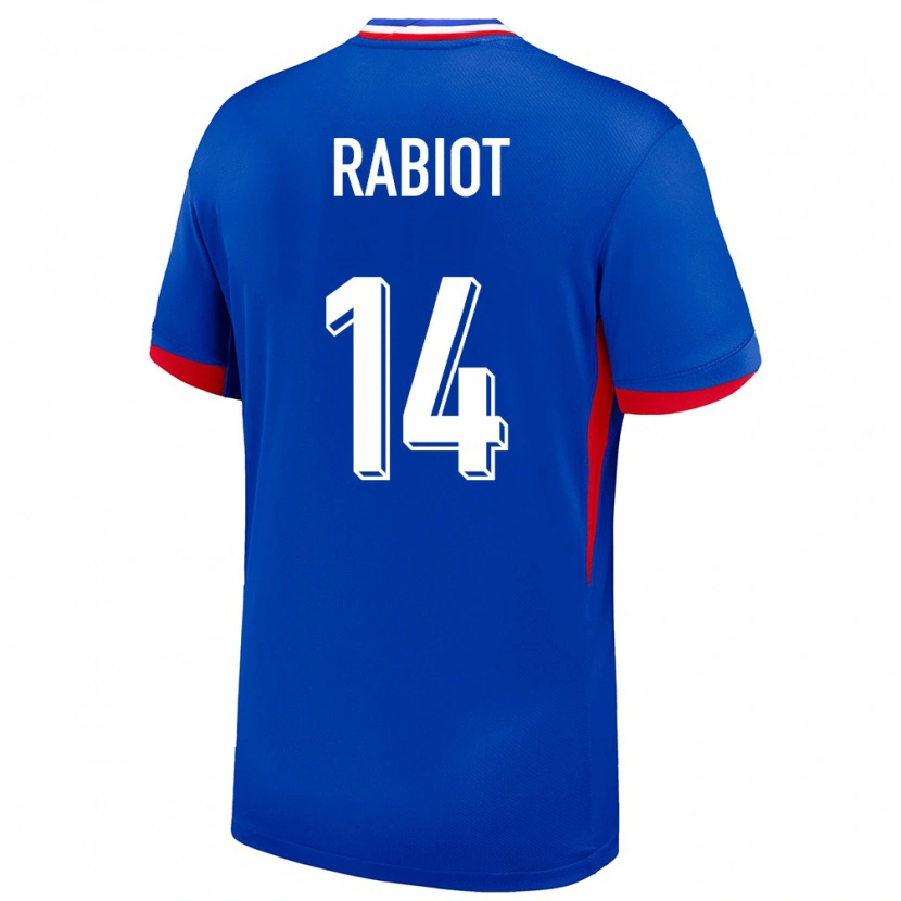 Danxen Enfant Maillot France Adrien Rabiot #14 Bleu Tenues Domicile 24-26 T-Shirt
