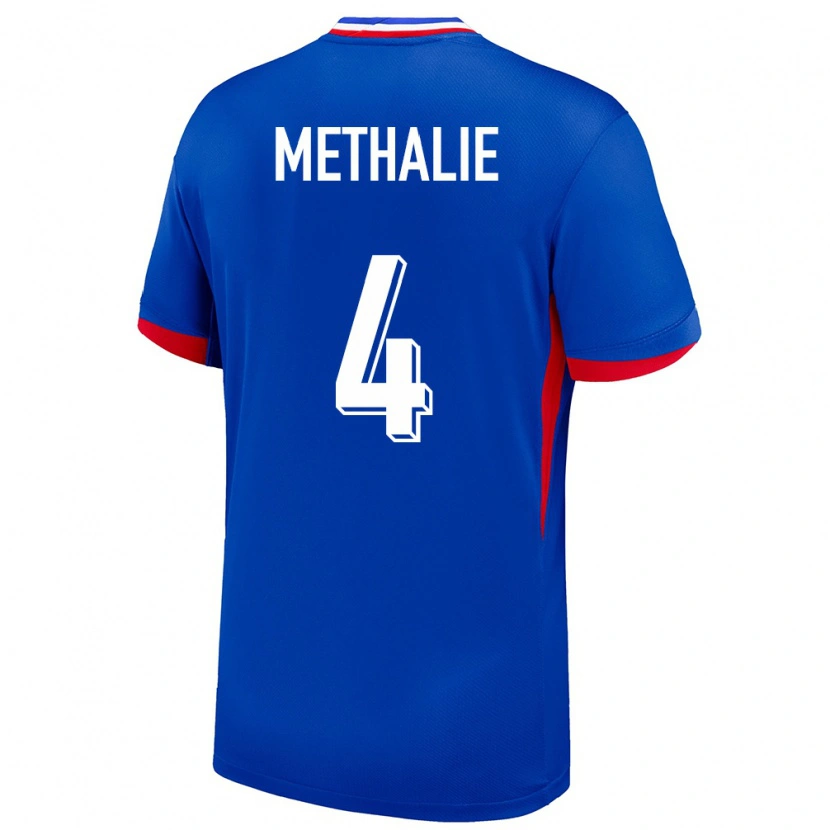 Danxen Enfant Maillot France Dayann Methalie #4 Bleu Tenues Domicile 24-26 T-Shirt