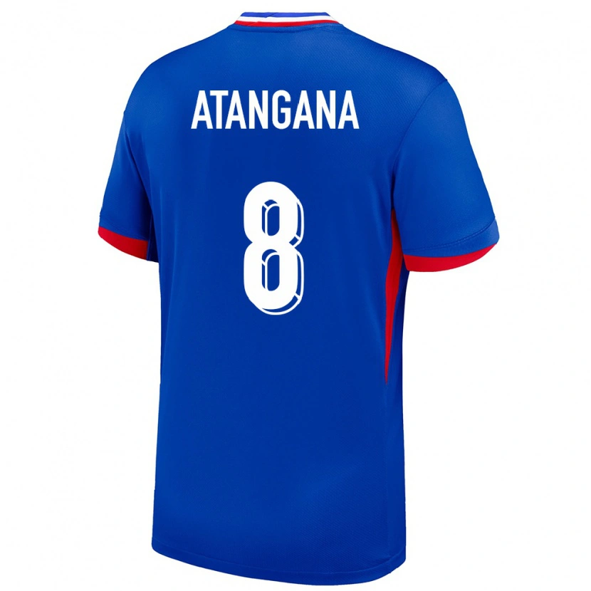Danxen Enfant Maillot France Valentin Atangana #8 Bleu Tenues Domicile 24-26 T-Shirt