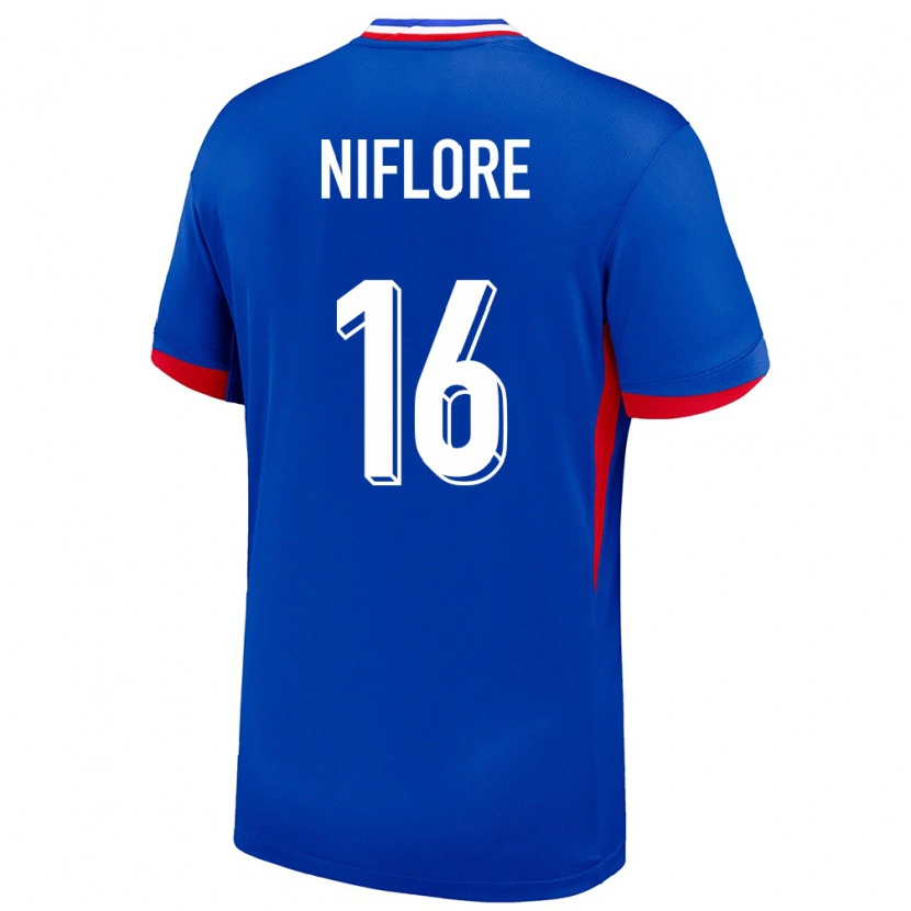 Danxen Enfant Maillot France Mathys Niflore #16 Bleu Tenues Domicile 24-26 T-Shirt