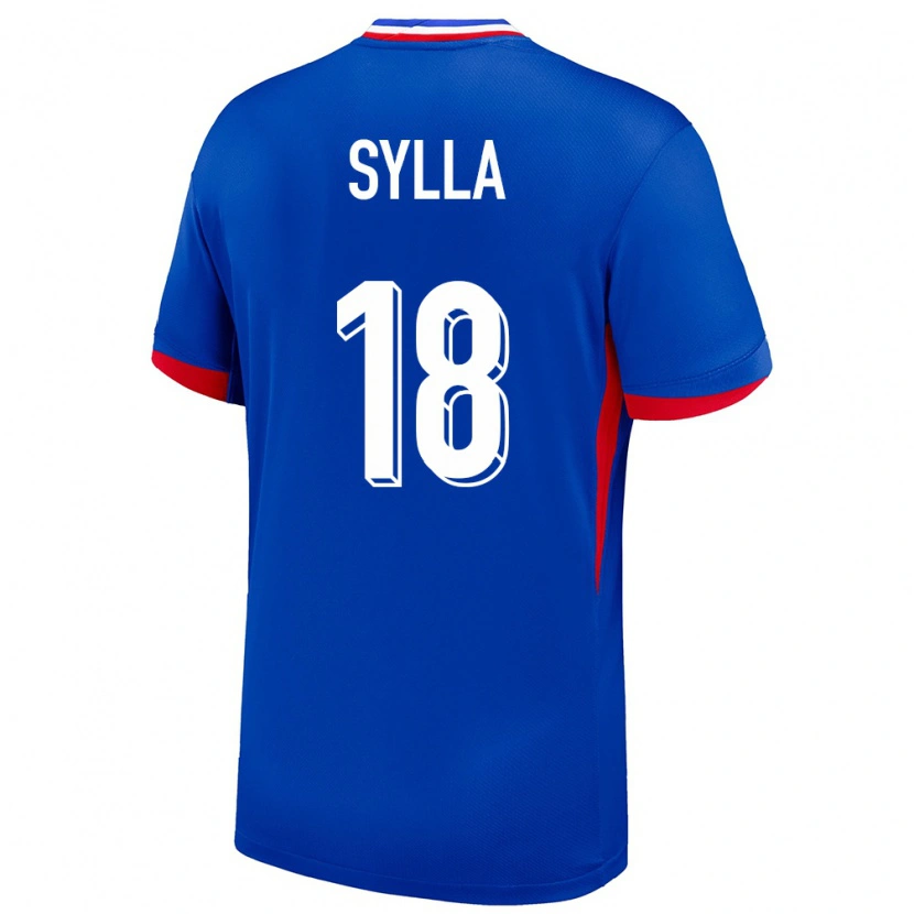 Danxen Enfant Maillot France Fodé Sylla #18 Bleu Tenues Domicile 24-26 T-Shirt