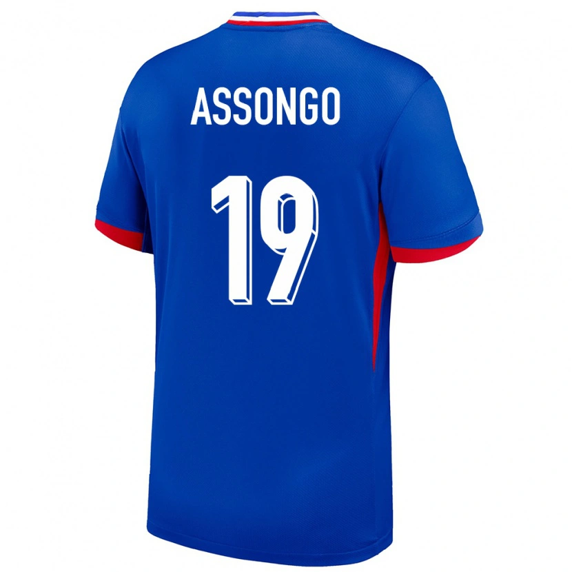 Danxen Enfant Maillot France Ilan Assongo #19 Bleu Tenues Domicile 24-26 T-Shirt