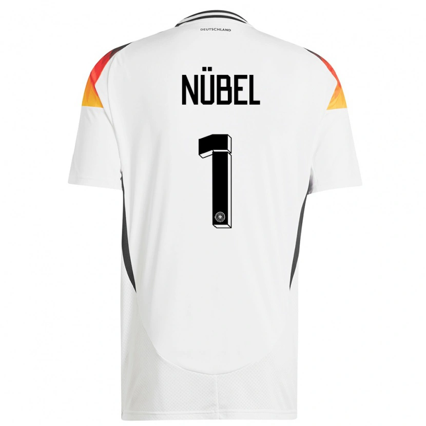 Danxen Enfant Maillot Allemagne Alexander Nübel #1 Blanc Tenues Domicile 24-26 T-Shirt