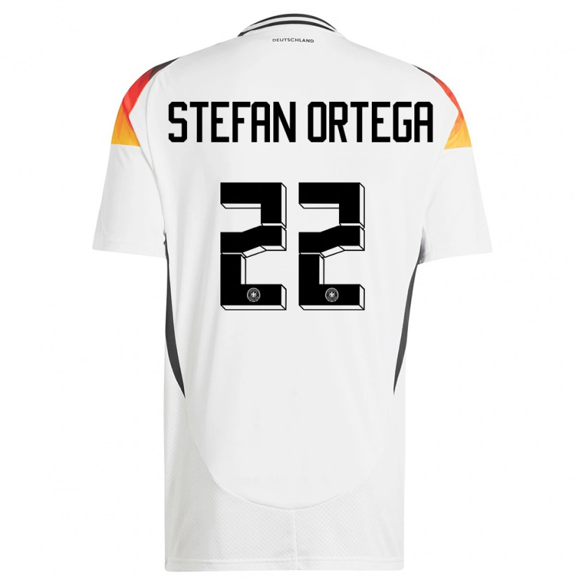 Danxen Enfant Maillot Allemagne Stefan Ortega #22 Blanc Tenues Domicile 24-26 T-Shirt