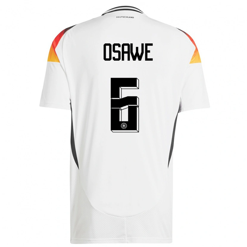 Danxen Enfant Maillot Allemagne Winners Osawe #6 Blanc Tenues Domicile 24-26 T-Shirt