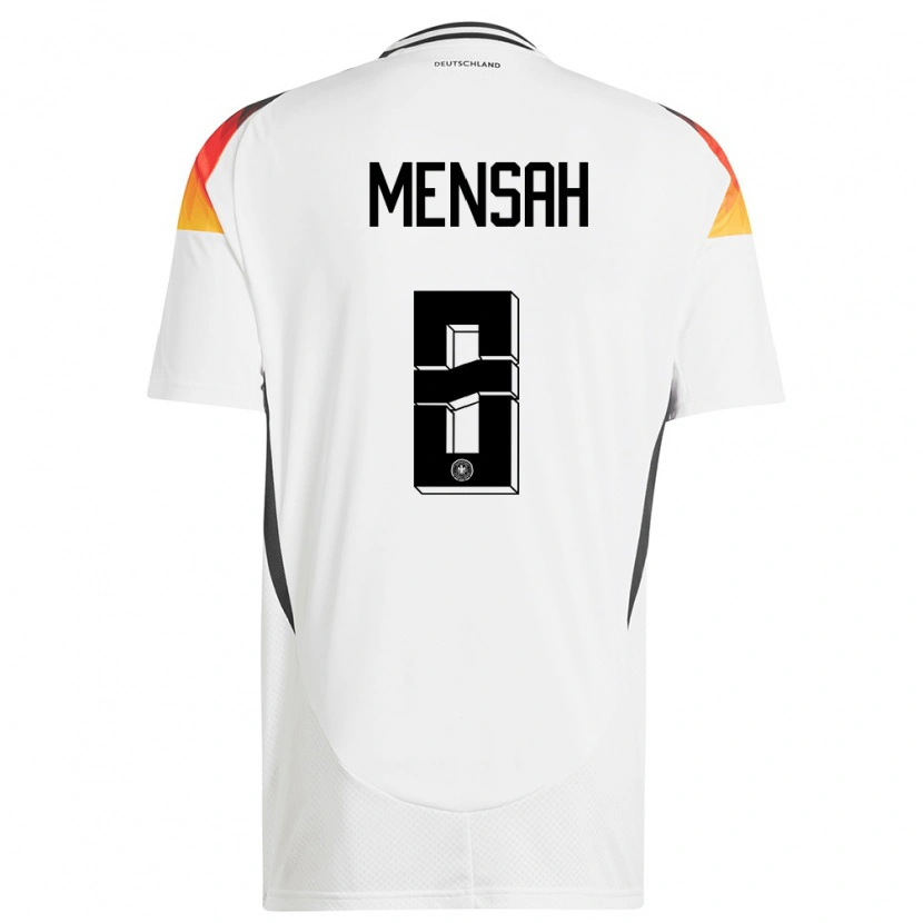 Danxen Enfant Maillot Allemagne Naba Mensah #8 Blanc Tenues Domicile 24-26 T-Shirt