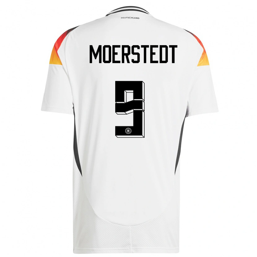Danxen Enfant Maillot Allemagne Max Moerstedt #9 Blanc Tenues Domicile 24-26 T-Shirt