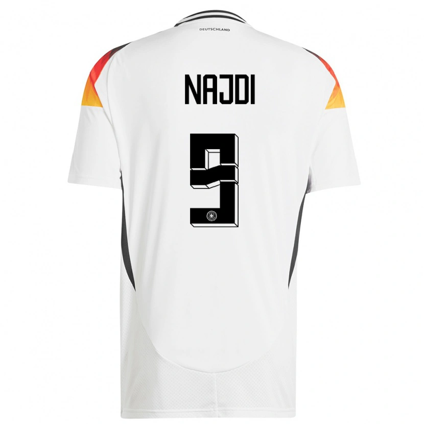 Danxen Enfant Maillot Allemagne Ahmad Najdi #9 Blanc Tenues Domicile 24-26 T-Shirt
