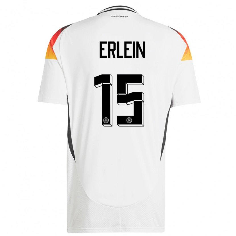 Danxen Enfant Maillot Allemagne Luca Erlein #15 Blanc Tenues Domicile 24-26 T-Shirt