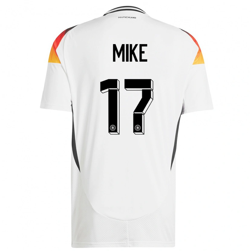 Danxen Enfant Maillot Allemagne Wisdom Mike #17 Blanc Tenues Domicile 24-26 T-Shirt