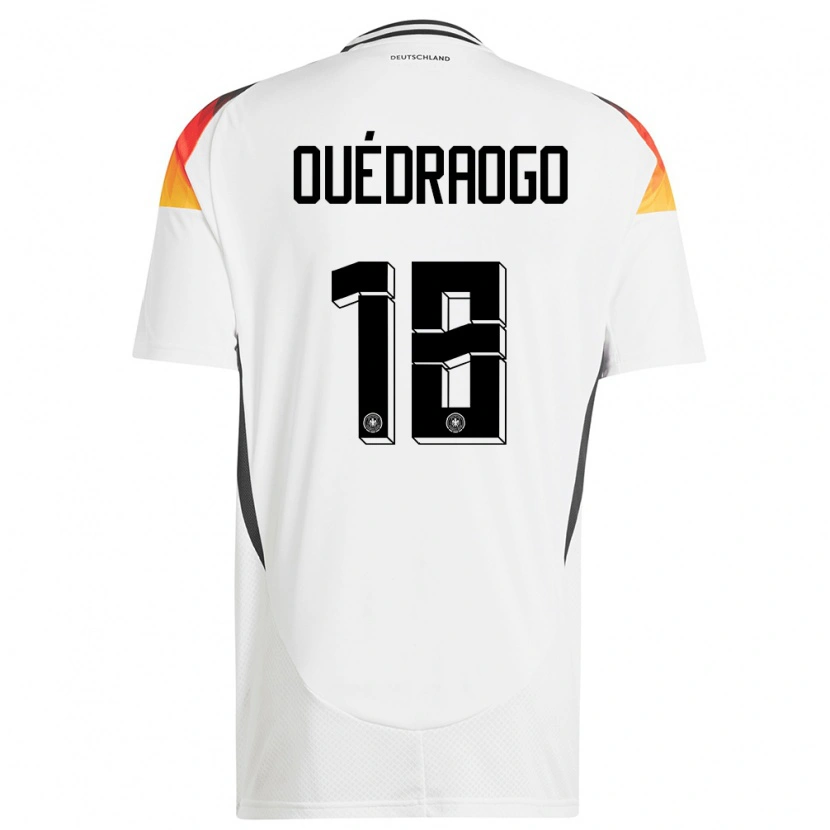 Danxen Enfant Maillot Allemagne Assan Ouédraogo #18 Blanc Tenues Domicile 24-26 T-Shirt