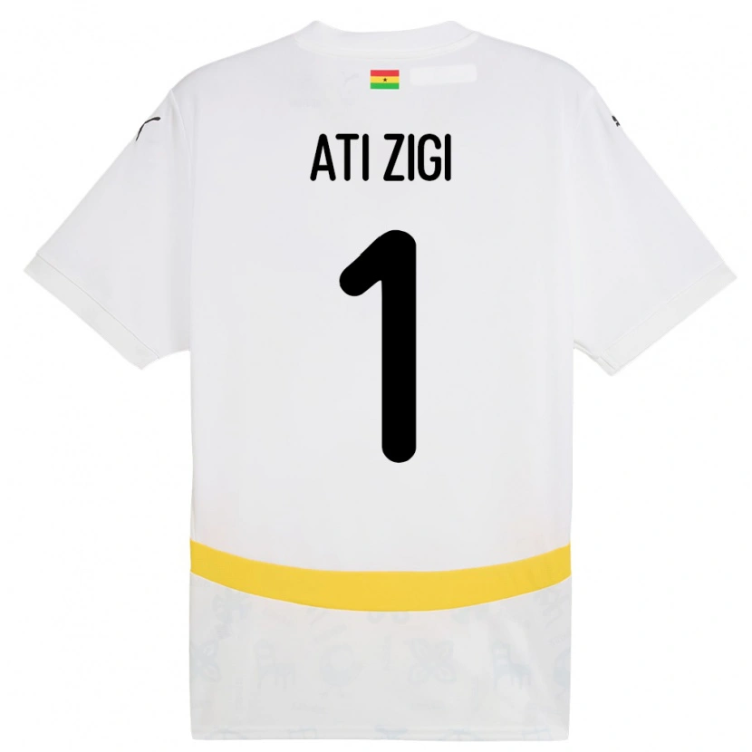 Danxen Enfant Maillot Ghana Lawrence Ati Zigi #1 Blanc Tenues Domicile 24-26 T-Shirt