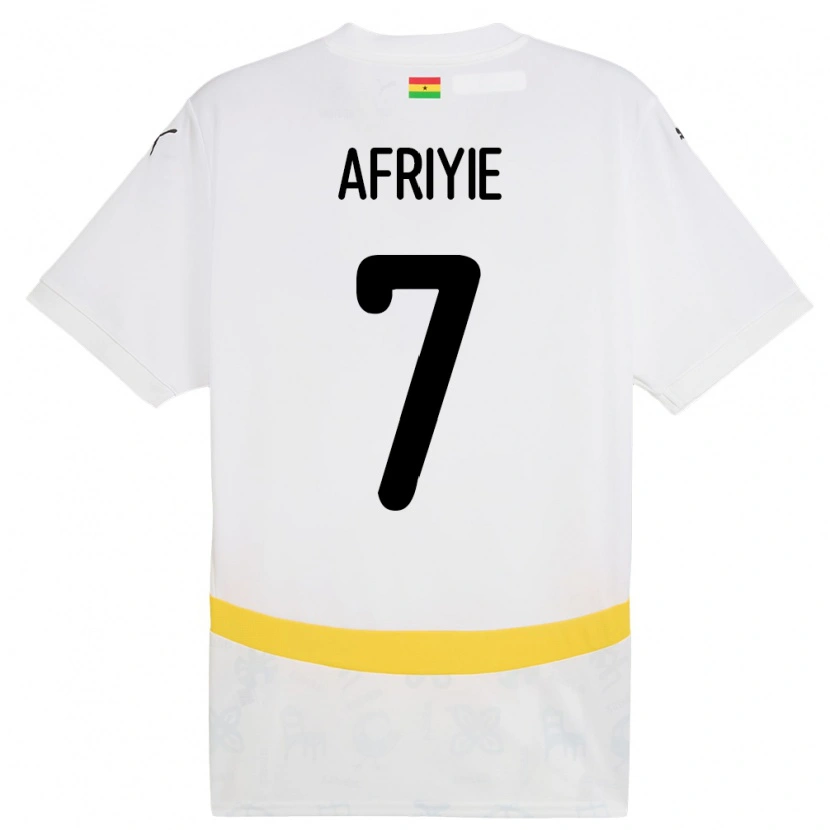 Danxen Enfant Maillot Ghana Jerry Afriyie #7 Blanc Tenues Domicile 24-26 T-Shirt