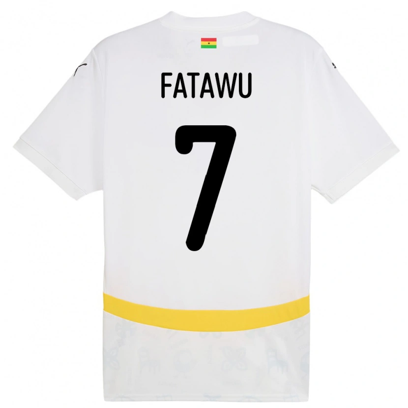 Danxen Enfant Maillot Ghana Issahaku Fatawu #7 Blanc Tenues Domicile 24-26 T-Shirt