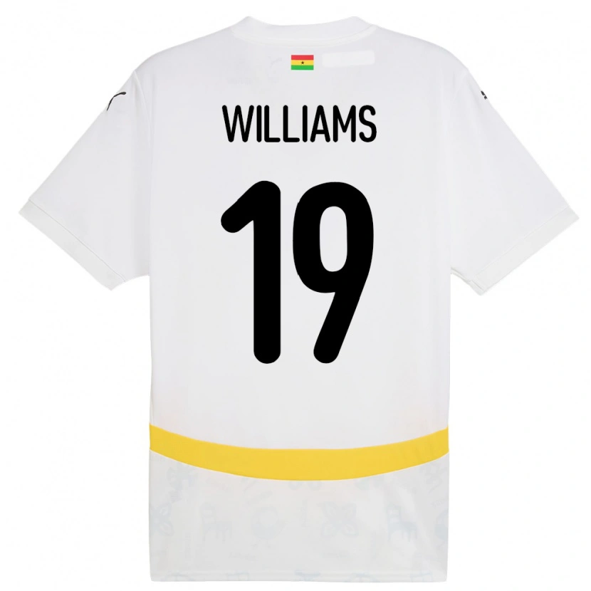 Danxen Enfant Maillot Ghana Iñaki Williams #19 Blanc Tenues Domicile 24-26 T-Shirt