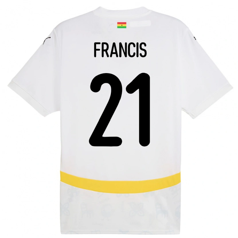 Danxen Enfant Maillot Ghana Abu Francis #21 Blanc Tenues Domicile 24-26 T-Shirt