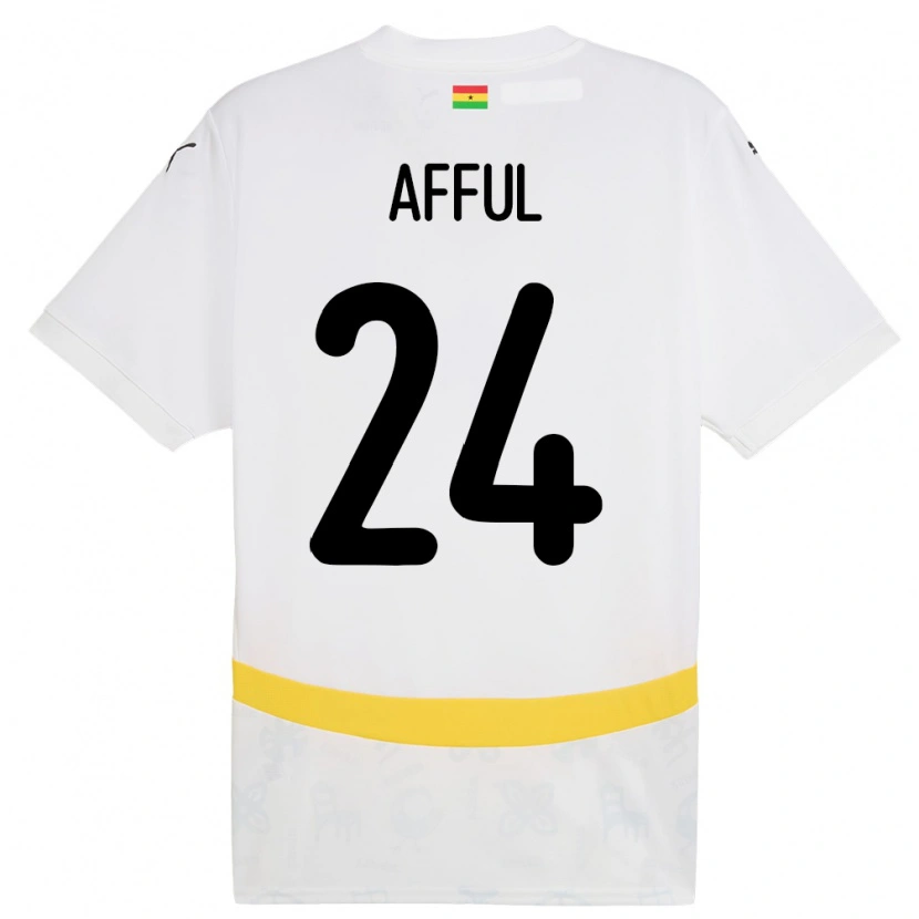 Danxen Enfant Maillot Ghana Isaac Afful #24 Blanc Tenues Domicile 24-26 T-Shirt