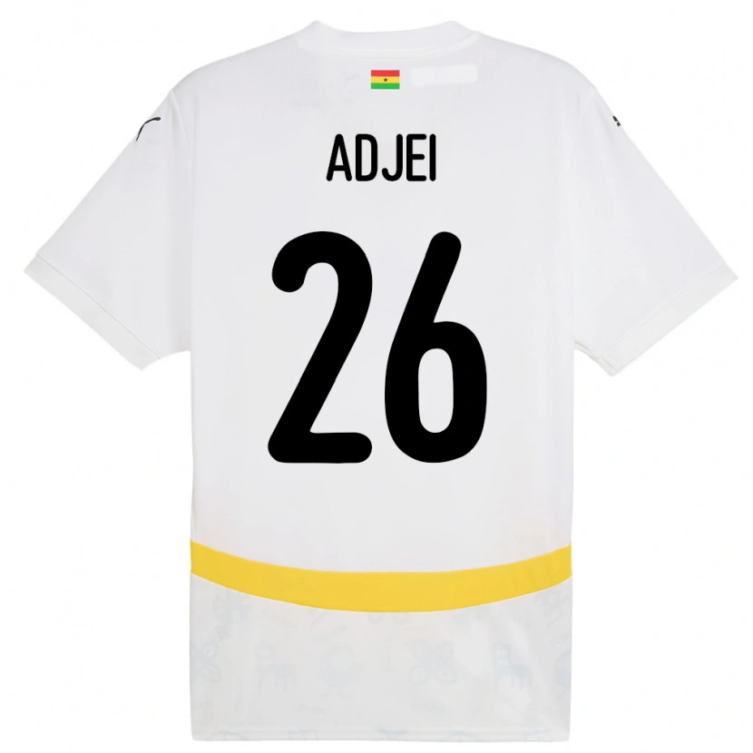 Danxen Enfant Maillot Ghana Nathaniel Adjei #26 Blanc Tenues Domicile 24-26 T-Shirt