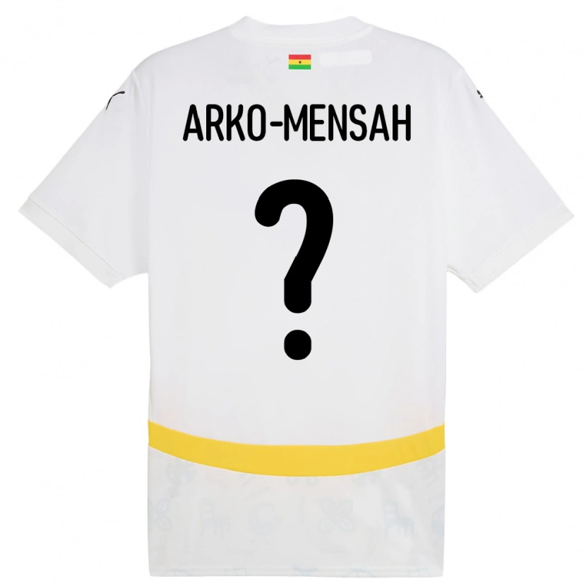 Danxen Enfant Maillot Ghana Edmund Arko-Mensah #0 Blanc Tenues Domicile 24-26 T-Shirt