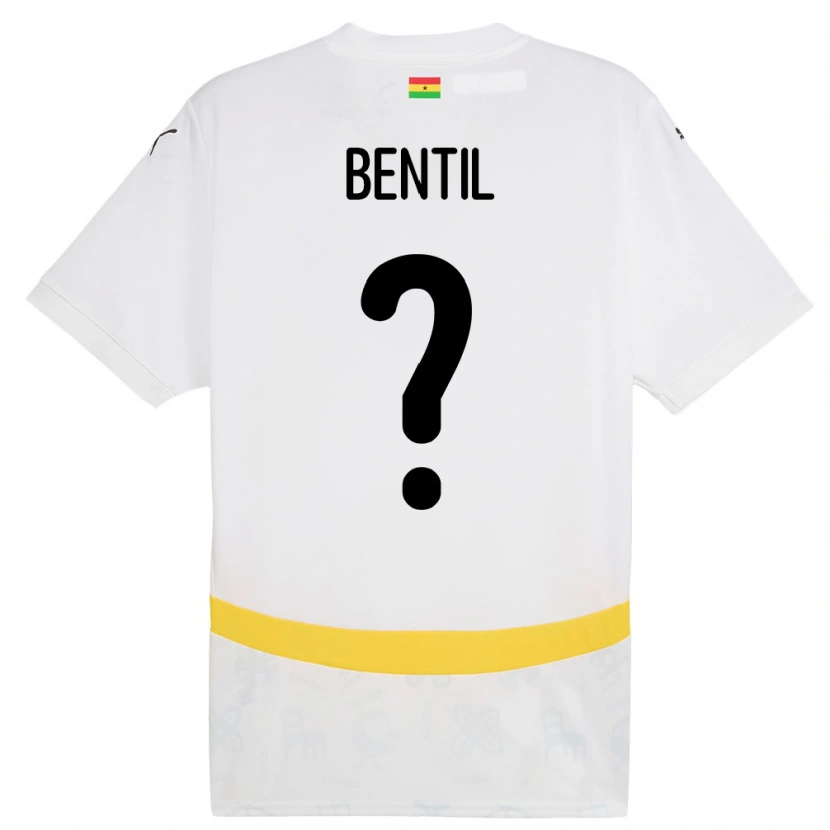 Danxen Enfant Maillot Ghana Godwin Bentil #0 Blanc Tenues Domicile 24-26 T-Shirt