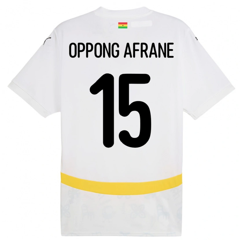 Danxen Enfant Maillot Ghana David Oppong Afrane #15 Blanc Tenues Domicile 24-26 T-Shirt