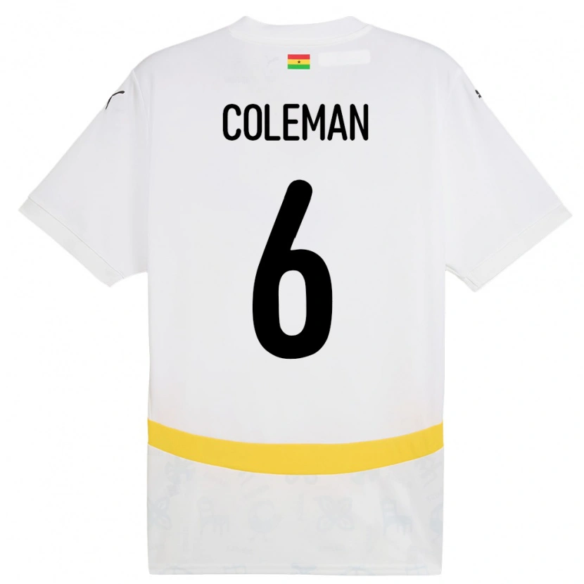 Danxen Enfant Maillot Ghana Ellen Coleman #6 Blanc Tenues Domicile 24-26 T-Shirt