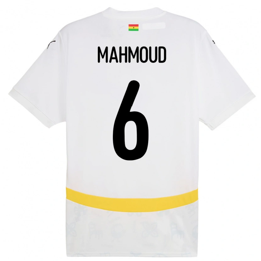 Danxen Enfant Maillot Ghana Mohaison Mahmoud #6 Blanc Tenues Domicile 24-26 T-Shirt