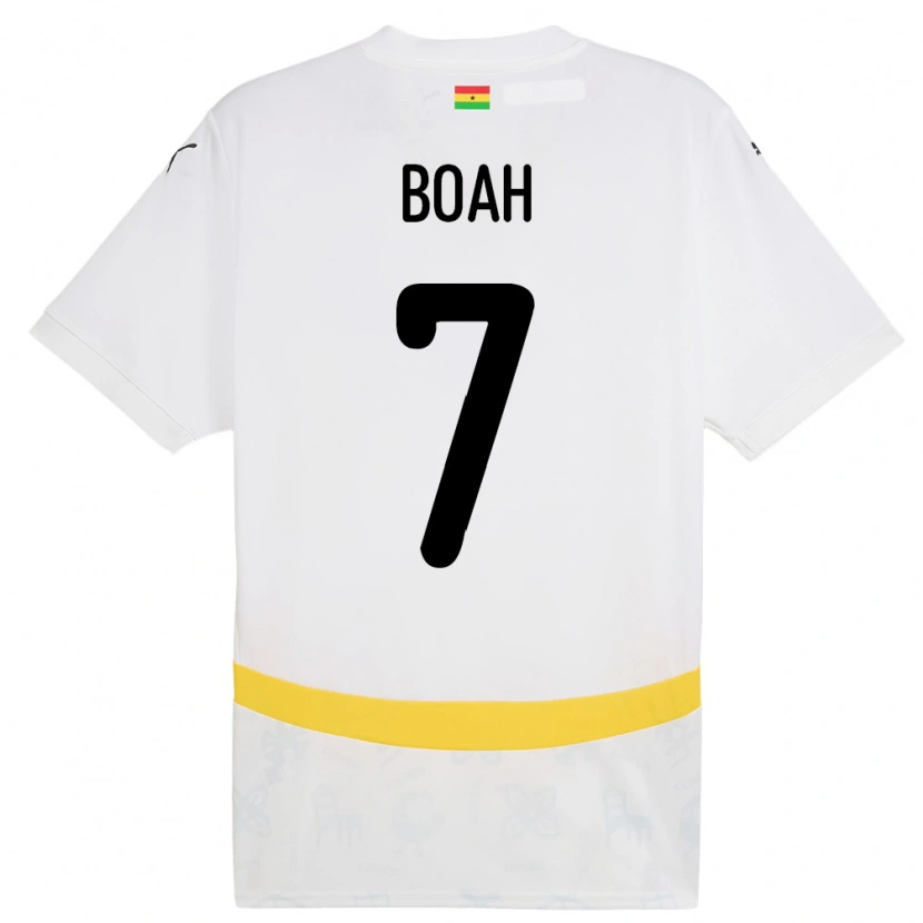 Danxen Enfant Maillot Ghana Collins Boah #7 Blanc Tenues Domicile 24-26 T-Shirt