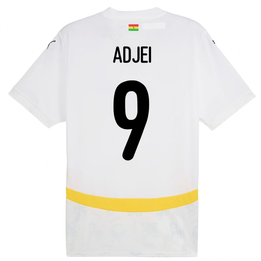 Danxen Enfant Maillot Ghana Vivian Adjei #9 Blanc Tenues Domicile 24-26 T-Shirt
