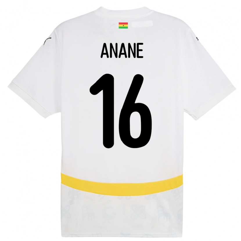 Danxen Enfant Maillot Ghana Vincent Anane #16 Blanc Tenues Domicile 24-26 T-Shirt