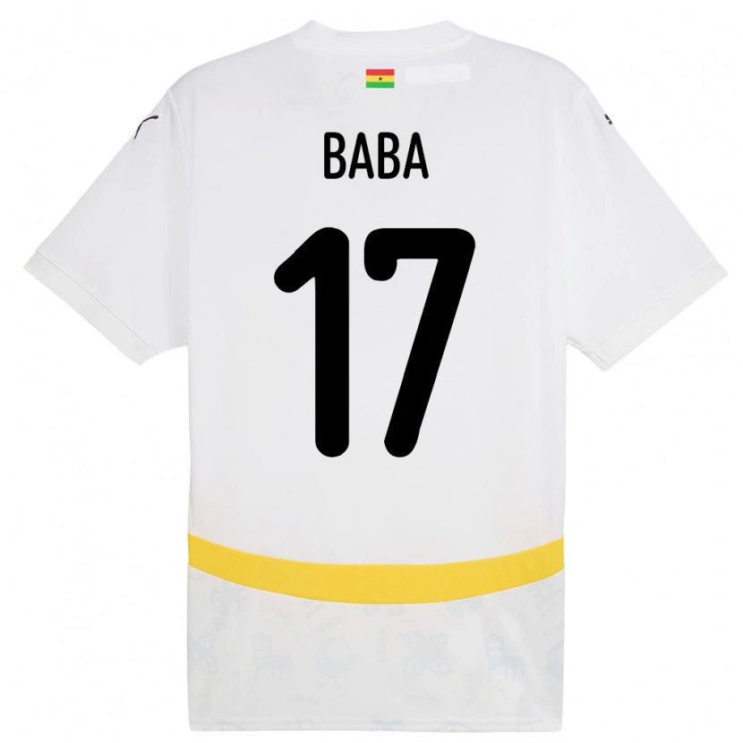 Danxen Enfant Maillot Ghana Abdul-Rahman Baba #17 Blanc Tenues Domicile 24-26 T-Shirt