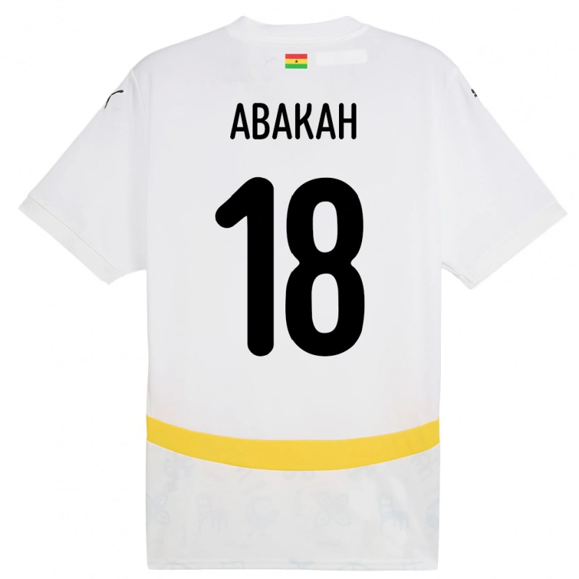 Danxen Enfant Maillot Ghana Philomena Abakah #18 Blanc Tenues Domicile 24-26 T-Shirt