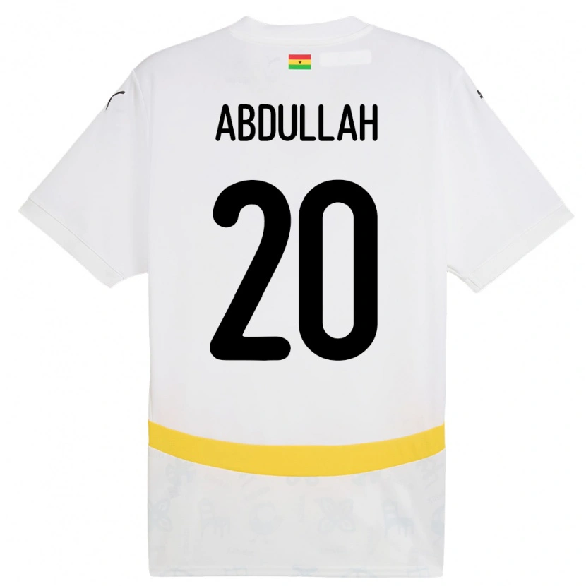 Danxen Enfant Maillot Ghana Razak Abdullah #20 Blanc Tenues Domicile 24-26 T-Shirt