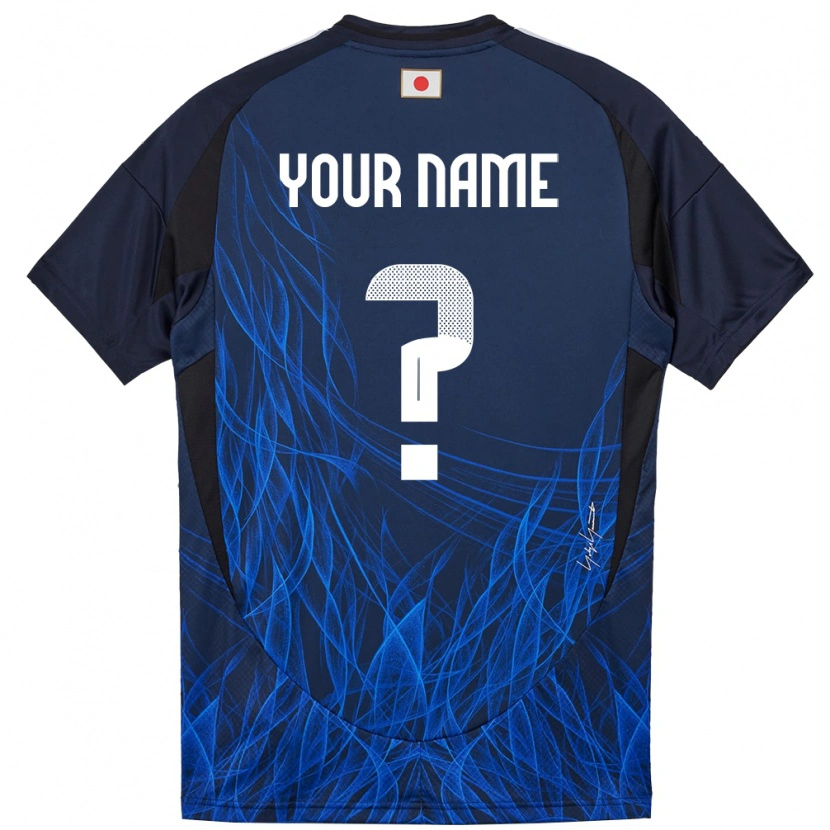 Danxen Enfant Maillot Japon Votre Nom #0 Bleu Foncé Tenues Domicile 24-26 T-Shirt