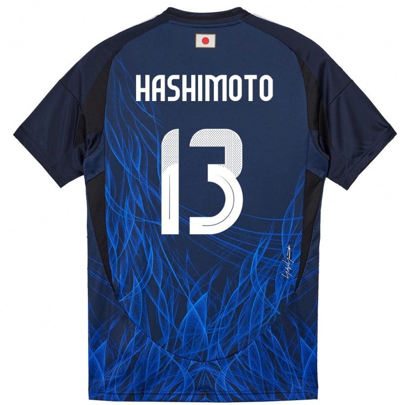 Danxen Enfant Maillot Japon Riku Hashimoto #13 Bleu Foncé Tenues Domicile 24-26 T-Shirt