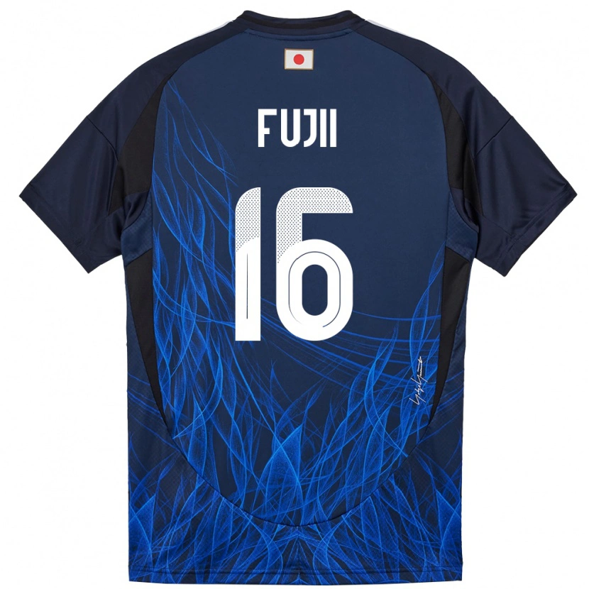 Danxen Enfant Maillot Japon Shota Fujii #16 Bleu Foncé Tenues Domicile 24-26 T-Shirt