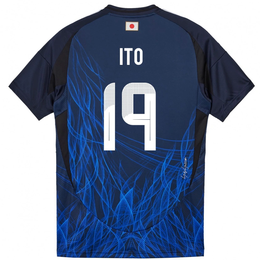 Danxen Enfant Maillot Japon Yu Ito #19 Bleu Foncé Tenues Domicile 24-26 T-Shirt