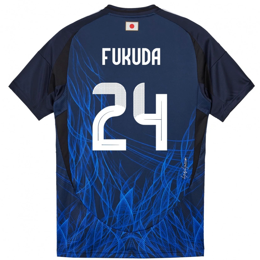 Danxen Enfant Maillot Japon Shio Fukuda #24 Bleu Foncé Tenues Domicile 24-26 T-Shirt