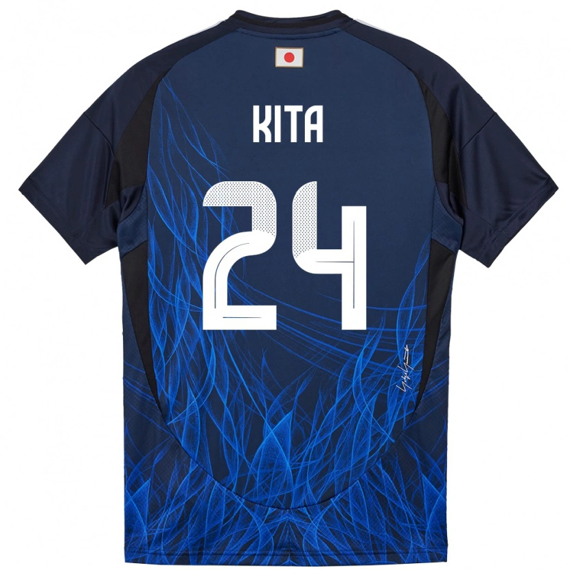 Danxen Enfant Maillot Japon Kazunari Kita #24 Bleu Foncé Tenues Domicile 24-26 T-Shirt