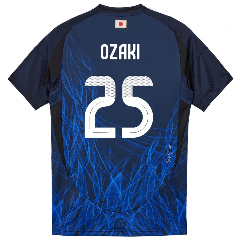 Danxen Enfant Maillot Japon Kairu Ozaki #25 Bleu Foncé Tenues Domicile 24-26 T-Shirt