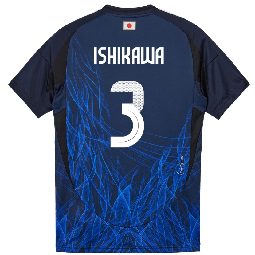 Danxen Enfant Maillot Japon Seita Ishikawa #3 Bleu Foncé Tenues Domicile 24-26 T-Shirt